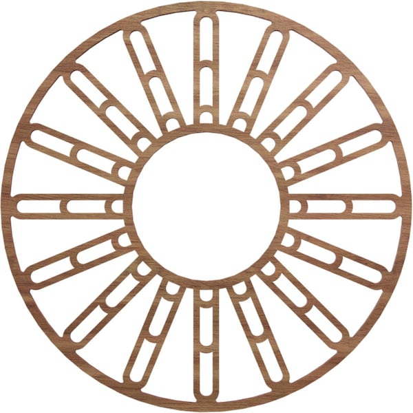 Ekena Millwork Hale Wood Fretwork Pierced Ceiling Medallion, Walnut, 18"OD x 6 1/2"ID x 3/8"T CMWP18X18X0375HHWA - main
